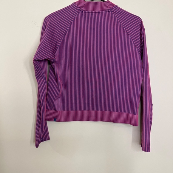 Lululemon Rest Less Cropped Half Zip Colour Rib Psychic / Sonic Pink 10 - Picture 4 of 11